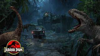 Lost in JURASSIC PARK | Spooky Dinosaur ASMR | Nature Sounds For Sleeping Rain and Thunder 24Hrs