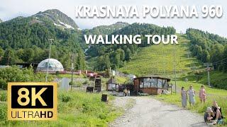 Krasnaya Polyana Resort 960m / Sochi - Walking Tour - 8K 60fps- Ambient Sounds