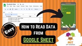 Read Data from Google Sheet in MIT App Inventor (SUPER EASY) | Get Google Sheet Data in App Inventor