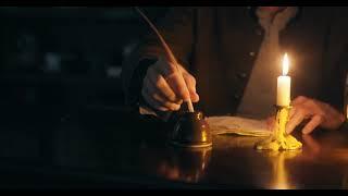 #Футаж пишет пером под свечой ◄4K•HD► #Footage writes with a feather under a candle