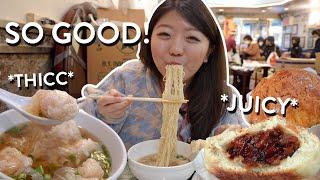JUICY PORK BUNS & THICK WONTONS ! Chinatown New York Food Tour