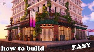 Minecraft: how to build a CORNER HOUSE | BAR | CAFÉ . easy tutorial (Minecraft house tutorial)