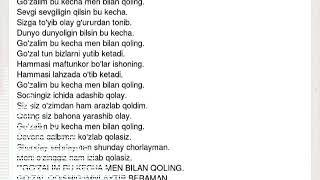 Go'zalim bu kecha men bilan qoling