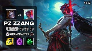 PzZZang Yone vs Orianna Mid - KR Grandmaster - Patch 14.22 Season 14