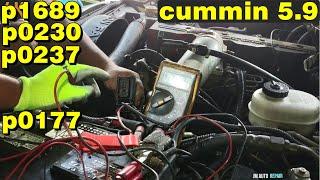 dodge ram 2500 5.9 diesel crank no start diagnose code p1689 p0237 p0230 p0177 cummins