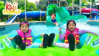 Waterpark Slides and Surfing with Kaji Family