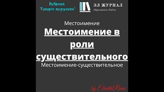 Местоимение. Местоимение в роли существительного. Местоимение-существительное