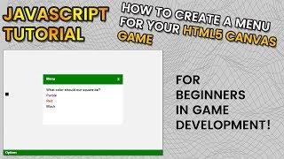 Creating a Menu in HTML5 Canvas Game