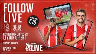 Leyton Orient vs Rotherham United | Orient LIVE Pre Match Stream | Away