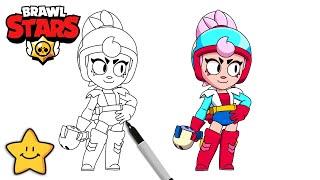 How To Draw JANET ‍️‍ | Brawl Stars | New Brawler | Step By Step