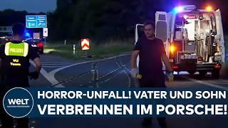 UNNA: Horror-Unfall auf der A44! Vater und Sohn verbrennen in Porsche - illegales Autorennen?