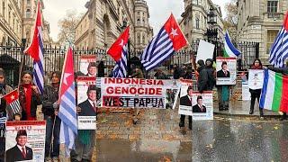 Demo Tolak Prabowo di London Inggris - Free West Papua Campaign and Republic of South Maluku (RMS)