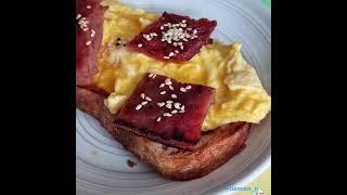 Brunch- Bakkwa Scrambled Eggs Toast *Burp 