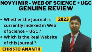 Christo Ananth - Novyi Mir - Monthly Journal of Fiction and Social Thought - Scopus Review -English