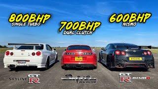 WHEN LEGENDS RACE PT2.. R34 GTR vs DCT SUPRA vs R35 GTR NISMO