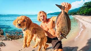 24 Hours Eating Only What I Catch With My New Puppy