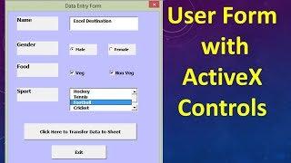 Excel VBA Tutorial 15 - UserForm with Textbox, Checkbox, ListBox, Option Button and Command Button