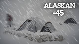 EXTREME -45° Solo Winter COLD Camping 4 Days | Snowstorm, Hot Tent Camping In A Snowstorm !