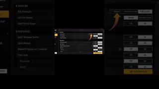 Free Fire Settings Controls How To Aim Precision Full Control And Default #shorts