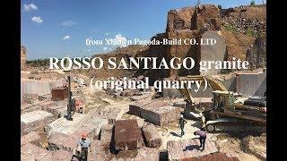 Rosso Santiago granite. Video from the original quarry.