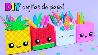 Manualidades con Papel / Cajitas de Papel DIY Organizador de Escritorio / Tutorial Origami