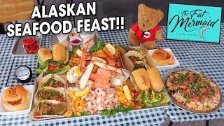 Alaskan Seafood Feast Challenge in Valdez w/ King Crab Legs, Salmon, and Shrimp!!