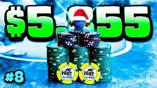 $6000 POT the VERY FIRST HAND?! MASSIVE POTS at $5/10/25! | Wolfmas Day #8