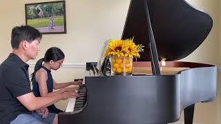 Agatha Dinata (10 year old) piano duet with Dad