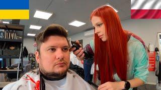 Ukrainian lady barber transforms my hair with skill and passion in Poland 