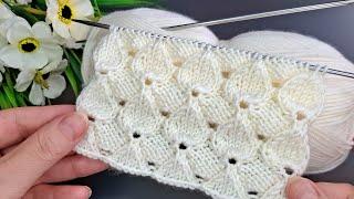 Muhteşem iki şiş kolay örgü yelek,şal model anlatımı ️Eays knitting crochet patterns