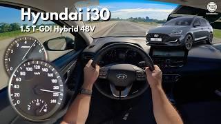 Hyundai i30 1.5 T-GDI Hybrid 48V (160Hp) TOP SPEED DRIVE on the German Autobahn