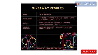 Giveaway Result @KwatraTuitionCenter