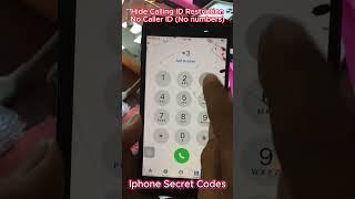 Iphone Secret Codes, Hide Calling ID RestrictionNo Caller ID (No numbers) #shortvideo #smartphone