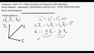 Линейная зависимость и  линейная независимость  векторов.