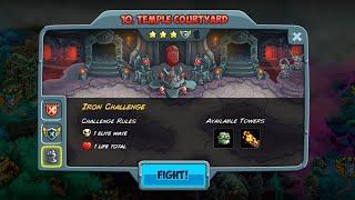 kingdom rush 5 casual iron challenge 10. temple courtyard