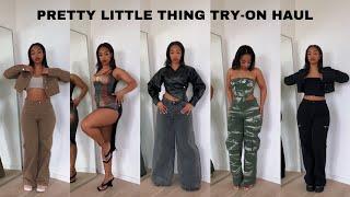 PRETTY LITTLE THING £500 TRY-ON HAUL | CARGO PANTS,  CORSETS, JACKETS AND MORE