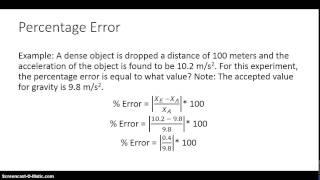 Percentage Error and Percentage Difference