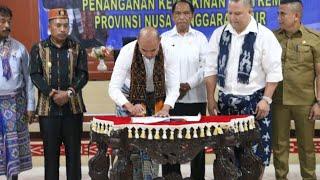 Gubernur NTT VBL memberikan Sambutan pada Rapat Penanganan Kemiskinan Ekstrem Provinsi NTT