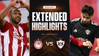 Olympiacos vs. Qarabağ FK: Extended Highlights | UEL League Phase MD 8 | CBS Sports Golazo