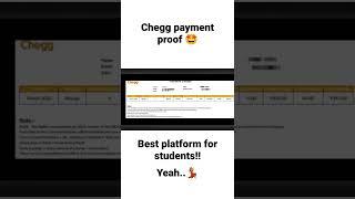 Chegg payment proof!!/Earning money by chegg/ Best platform for students to earn money!!