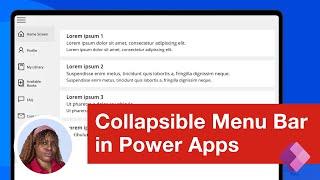 Create a Collapsible Menu Navigation Bar in Power Apps using a Gallery Control