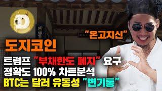 도지코인 [긴급] 트럼프 "부채한도 폐지" 요구가 의미하는것은...? 정확도 100% 차트분석, BTC는 달러 유동성 "변기통" 될것..! #코인시황