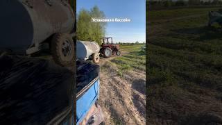 Установили Бассейн для полива клубники #2025 #клубника #story #деревня #ферма #т25#трактор #жизнь
