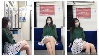 Nana on the train : Green Blouse and Polka dot Skirt LOOKBOOK