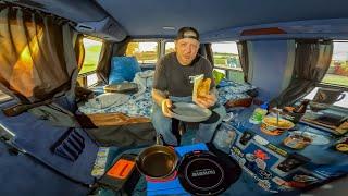 Solo Van Camping in a Walmart Parking Lot - Crispy Ramen Burritos & a Military Museum