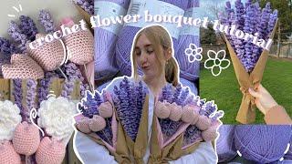 how to crochet a flower bouquet (beginner tutorial)