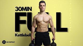 30 Min FULL BODY KETTLEBELL Workout | Strength, Power, Mobility & Balance | No Repeat | Follow Along