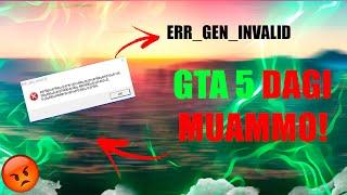 ERR_GEN_INVALID || GTA 5dagi muammoni 3 daqiqada tuzatamiz || TilloGamer