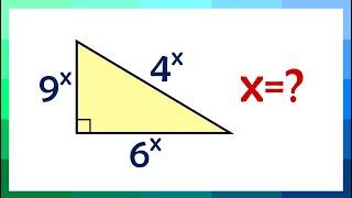 Катеты равны 9^x и 6^x, а гипотенуза равна 4^x  Найдите x