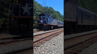 Amtrak Piedmont train P075 departs Raleigh NC near Nowell Road 6/18/2025